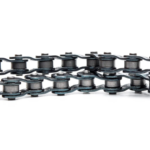 Close-up of Five Piece Offset Half Link Roller For One Inch Pitch Chains, Carbon Steel, Compatible With 16A Chains