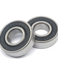 Deep groove ball bearings, two, 12x28x8 mm, double rubber-sealed, chrome steel, close-up