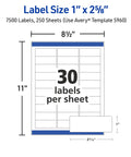 Super Smooth Mailing White Address Labels With Sure Feed Tech Easy Peel Bulk Shipping Stickers For Home Office And Small Biz Laser Inkjet Compatible Hassle Free Printing Guaranteed No Sweat Organization Rock Solid Choice label size dimensions 1 inch by 2 5/8 inch 30 labels per sheet