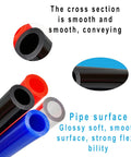 Assorted colored PU tubes, focus on cross section and surface texture, flexible for fluid transfer applications.