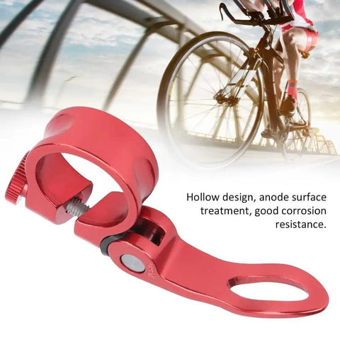 Aluminum Bike Seat Post Clamp Quick Release For 25.4mm Tubes Universal Fit For Mountain Road And Folding Bikes No Tool Quick Release Lever Red
