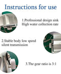 50W To 100W Portable Water Turbine Generator With Low Speed Belt Drive instructions showing sink design and gear ratio