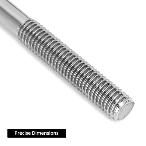 Close-up of Heavy Duty 304 Stainless Steel U Bolts Four Pack With Lock Nuts And Washers For Boat Trailers showing threading details.