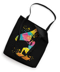 Tie Dye Wing Foil Wingsurfing Tote Bag For Wingboarding Fans And Coaches, 16x16 Inch Carryall With Colorful Man On Wingboard Design