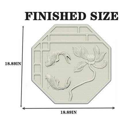 Large Round Concrete Mold For Walkways And Patios 18.89 Inch Diameter Reusable Brick Paver Tile Mold With Lotus Pattern