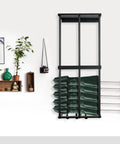 Heavy Duty Wall Mount Camping Chair Rack With Four Hooks For Garage Organizer Holds Camping Chairs Beach Chairs Umbrellas And Other Outdoor Gear Keeps Garage Neat Tidy And Ready To Roll mounted with chairs on wall