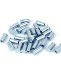 M6 Self Clinching Standoffs 20mm Carbon Steel Hex Bolts And Nuts 30 Pack Zinc Plated stacked together on white background.