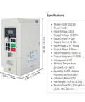 3KW 220V Variable Frequency Drive VFD Inverter For CNC Motors 1 Phase To 3 Phase Output With Smooth Operation And Rugged Motor Compatibility For Industrial Applications, 5.9 x 3.54 x 4.6 in