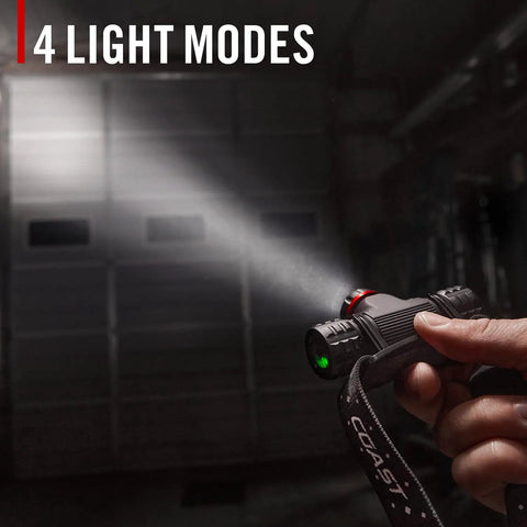 Close-up of person holding 1200 Lumen USB C Rechargeable Dual Power Headlamp With Twist Focus Beam And Magnetic Base in the field