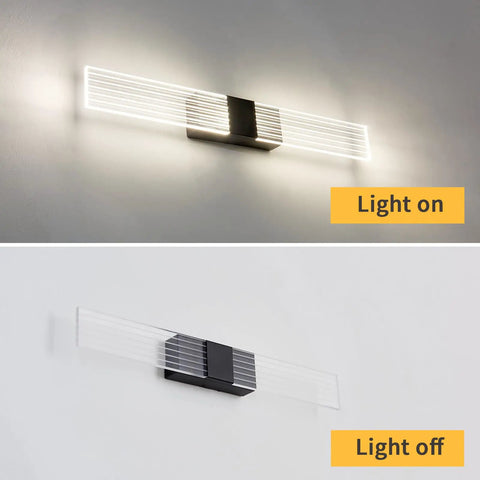 Black Modern LED Bathroom Vanity Light Bar For Mirror, 19.68 Inch, 8W, Cool Neutral White 4000K, Non Dimmable Wall Sconce Fixture