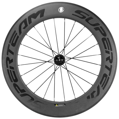 Front view of 25mm U-Shape Carbon Road Wheelset 700c Clincher With 60/88mm Depth Toray T700 Fiber Shimano 8/9/10/11 Speed Hub