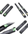 Dope Heavy Duty Push To Open Drawer Slides With 3 Fold Full Extension Steel Runners And Telescopic Ball Bearing Rails shown in detail