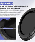 241688401 And 241688701 Refrigerator Dispenser Ice Chute Assembly And Door Seal Flap Replacement For Common Refrigerator Models Easy Install With Ice Chute Door Seal And Ice Maker Compatible Parts black plastic and NBR rubber