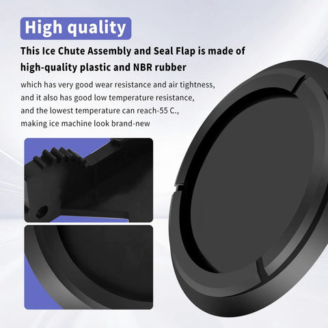 241688401 And 241688701 Refrigerator Dispenser Ice Chute Assembly And Door Seal Flap Replacement For Common Refrigerator Models Easy Install With Ice Chute Door Seal And Ice Maker Compatible Parts black plastic and NBR rubber