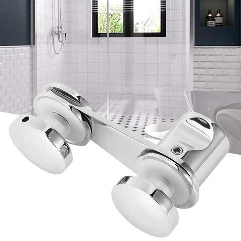Heavy Duty Frameless Shower Door Latch With No Sweat Bolt Setup Smooth Glass Security Lock For Bathroom Sliding Gates And Interior Panels Built Tough For Daily Grind Effortless Reliable Hardware Solution in a modern bathroom setting.