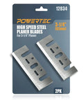 Premium High Speed Steel Planer Blades Set Of Two For DeWalt Bosch Makita Handheld Woodworking Tools, 3-1/4 inch size.