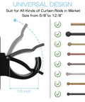 Stick On Curtain Rod Bracket Set 8 Pack No Drill Easy Mount Universal Plastic Holders for various rod sizes
