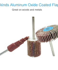 80 Grit Flap Wheel Sander Set For Rotary Tools With One Eighth Inch Shank Cone Shape Abrasive Sanding Bits 30 Piece Pack