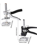 Rugged Carbon Steel Furniture Lifting Jack Adjustable Multi Purpose Cabinet Installer Hoist Heavy Duty handheld tool with measurements.
