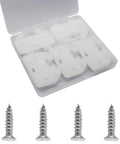 White Plastic Drawer Slides Featuring Five Hole Track Guides Plus Screws For Quick Center Mount Setup in a storage case