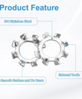 Fifty Piece One Quarter External Tooth Lock Washer Set in 304 Stainless Steel with Multi Tooth Star Design.
