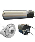 Top Shelf ATC Spindle Motor 7.5KW Water Cooled Automatic Tool Change BT30 Taper, showing motor and connections for CNC use.