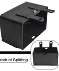 Heavy Duty Beefy Battery Storage Box For 50Cc 70Cc 110Cc 125Cc Atv Quad Dirt Bike Trail Riding Off Road Knockout Impact Protection Mount Case 4 8 X 2 76 Inches steel storage box side view showing mounting points.