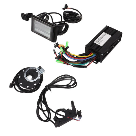 Three Mode Sine Wave Brushless DC Motor Controller Kit For DIY Electric Bike Projects with wires and components shown