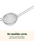 Medium strainer from Three Piece Stainless Steel Mesh Strainer Set With Fine Mesh For Sifting, Straining, And Draining In The Kitchen