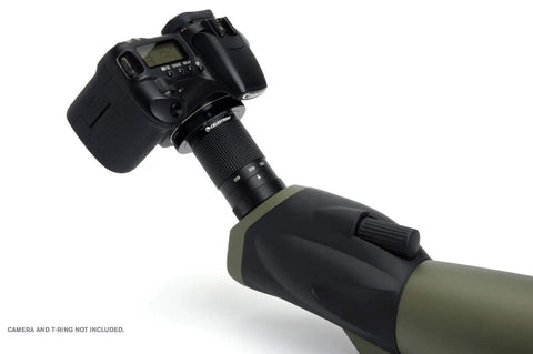 Ultima 20-60x80 Angled Spotting Scope for Wildlife Observation and Birding Powerful Long Range Glassing With 45 Degree Eyepiece Clear Optics Rugged Weatherproof Build Easy Setup for Outdoor Adventures attached to camera