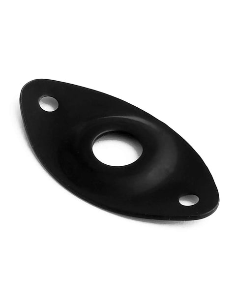 Fresh Curved Oval Guitar Output Jack Socket Plate With Sleek Black Finish And Included Mounting Screws For Les Paul Jackson Bass Rig