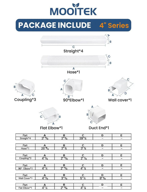 4 Inch Mini Split Line Set Cover Kit For PVC Tubing White Cover For Central Air Conditioning And Heat Pump Systems Hide Refrigeration Pipes Package Contents