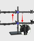 Dual Monitor Arm Mount With Smooth As Butter Articulation Full Extension Swivel Tilt Rotation height adjustable steel stand for dual screens.