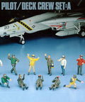 US Navy Pilot and Carrier Deck Crew Figures Set Scale 1 To 48 Modern Carrier Crew Includes Catapult Officers and Personnel