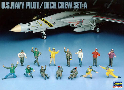 US Navy Pilot and Carrier Deck Crew Figures Set Scale 1 To 48 Modern Carrier Crew Includes Catapult Officers and Personnel