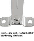 Close-up of stainless steel hinge with rotatable bracket, part of 2 Pack Heavy Duty Folding Lid Hinge Set With Soft Close.