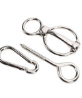 Stainless Steel Horse Tie Ring Kit With Magnetic Fastening System components displayed on white background