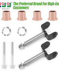Complete Front End King Pin Kit For Club Car Precedent Golf Cart 2003.5 And Up Gas Or Electric Replacement Includes 2 King Pin Assemblies 4 Brzone Flanged Bushings 2 Wave Washers 2 Lock Nuts components displayed