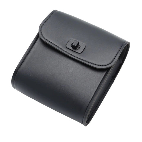 Lightweight Handlebar Bike Bag Pouch For Cyclists Water Resistant Tube Storage Bag, sleek black design, PU material