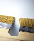 Close-up of U Shaped Limewash Paint Brush With Double Head For Mineral Paints 200mm Natural Pig Bristle Stainless Steel Ferrule.