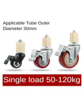 Four Pack 2 Inch Caster Wheels With Brakes For Stainless Steel Furniture, 30 mm Tube, universal swivel casters, single load 50-120kg