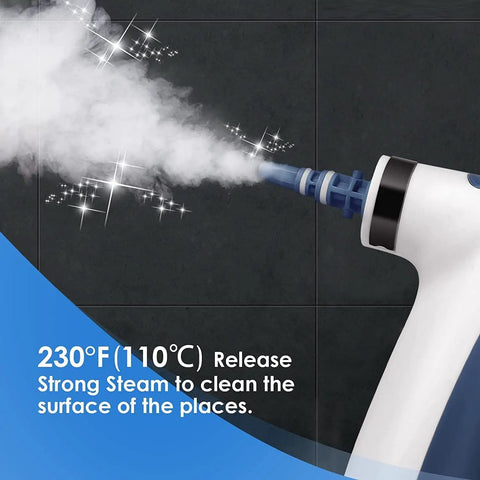 Handheld Steam Cleaner With Snappy Three Minute Heat Up And Heavy Duty Vapor For Knocking Out Kitchen Grease Bathroom Grout Upholstery And Car Cabin Filth Easy Grip Steamer With Safety Lock For Zero Sweat Cleaning And Spotless Shine Always releasing steam on tiles.