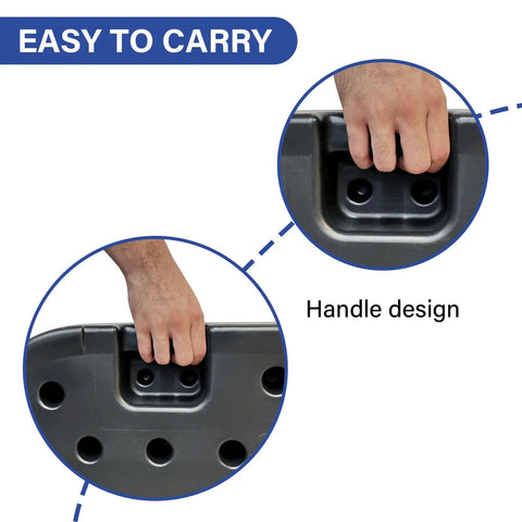 Heavy Duty Cantilever Offset Patio Umbrella Stand With 155Lb Capacity 4 Piece Square Base Plate Set Easy Fill Spouts For Water Or Sand Black