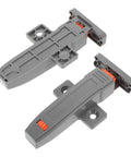 Heavy Duty Push To Open Cabinet Latches With Adjustable Self Closing Mechanism 2 Pack POM Material for cabinets, gray with red details