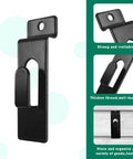 Heavy Duty Slatwall Notch Hook Set, Stainless Steel Slat Wall Hangers For Photo Frames And Artwork, black metal hook view
