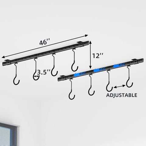 Ceiling Mounted Bike Rack for Garage Heavy Duty Indoor Metal Bike Hanger With 8 Adjustable Hooks That Holds Four To Eight Bikes