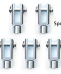 5 Pack Air Cylinder Rod Clevis End Y Connector 40mm Length M8x1.25 Female Thread Iron Build, Heavy Duty, Easy Install, Fits Pneumatic Cylinders, Durable Clevis Joints For Quick Setup. 5pcs iron clevis end Y connectors for pneumatic cylinder rods