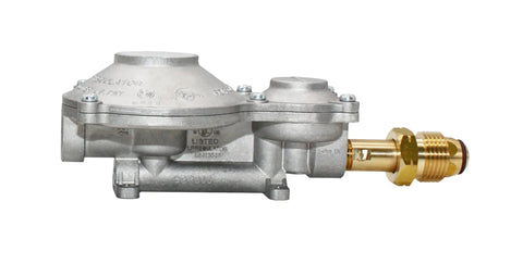 Heavy duty two stage RV propane regulator for 100 lb tanks