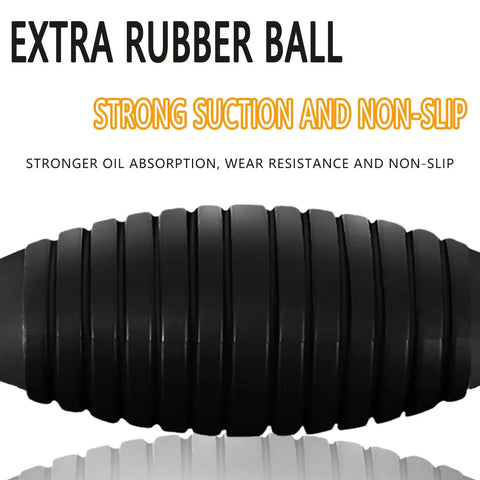 Close-up of a rubber pump for Siphon Hand Pump for Quick Fuel Transfer, Gas Diesel Water Oil Siphon With 78 Inch Hose, emphasizing suction.