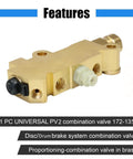 Premium Solid Brass Disc And Drum Brake Proportioning Valve PV2 Style with 1/2 and 7/16 inch ports for Chevy Classic Car and Truck Buick Resto Mod Hot Rod